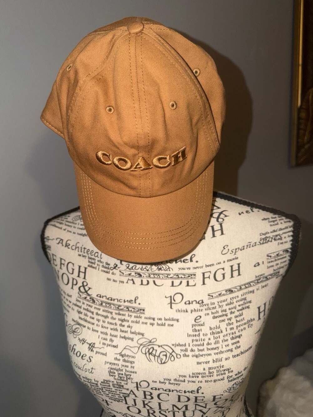 COACH Embroidered Logo Baseball Hat in Light Saddle